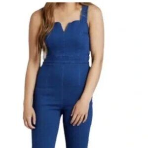 Altar'd State Denim 1970s style Flare Leg Jumpsuit Size Small